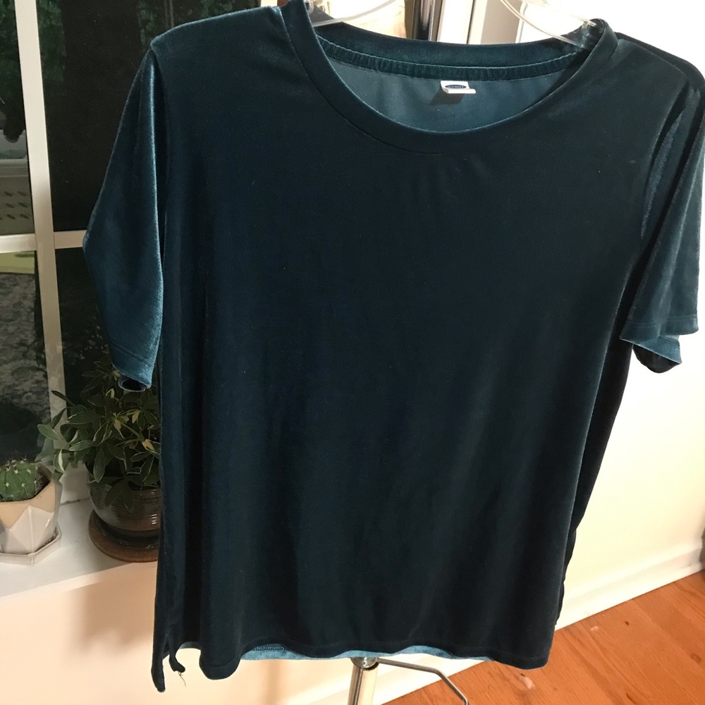 🔴 Old Navy Teal Velvet Top sz M